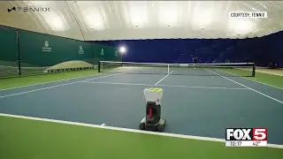 AI-power tennis robot on display at CES 2026