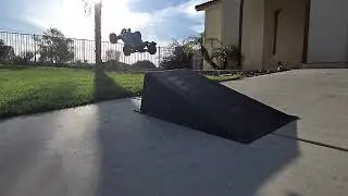 Team associated 14t RC car slow motion jump