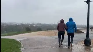 Relaxing Rain, Walk in Primrose Hill. London Park Ambience