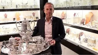 French Silver Five Piece Tea Service with Tray - Antique Circa 1900 - AC Silver (A7696)