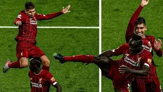 Roberto Firmino celebration with sadio mane copying them #Liverpool #Sadiomane #Firmino