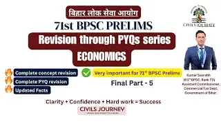 ✅71st BPSC Prelims Economics | PYQ Based Crash Course | Most Important Questions for BPSC Exam