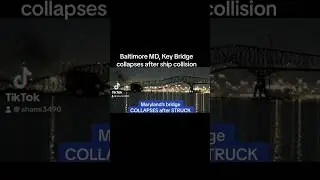 Baltimore MD, Key Bridge collapses after container ship collision. #keybridge #baltimore