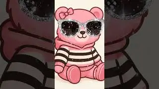 #pink bear puts on #cute sparkling sunglasses