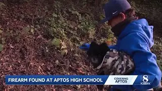 &lsquo;Hero&rsquo; dog finds backpack with gun and ammo near Aptos High School