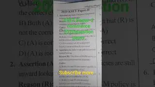 KSET 2025|Commerce 2020 Question paper with answers.@renukasujata#kset#net