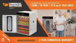 COMMERCIAL DEHYDRATOR - 1 Zone / 16 Tray / 27.5 sq. ft Tray Area