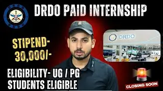 Unlock Your Potential: Paid Internship Opportunities at DRDO for UG & PG Students