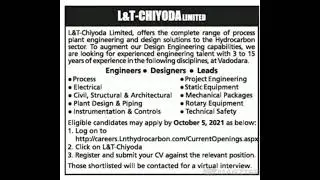 L&T recruitment 2021 / L&T jobs 2021 / @For You Tamizha