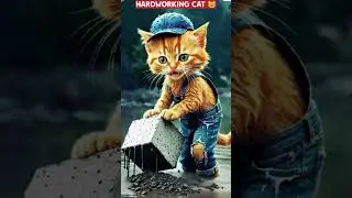🐾 Hardworking Cat Shows Unstoppable Determination! 💪 #shorts #viralvideo