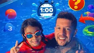 Desafio com meu pai na nossa piscina 🌊❤️🏊‍♀️