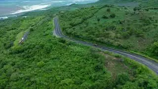 Curvy road on a tree covered hill captured by drone#shorts