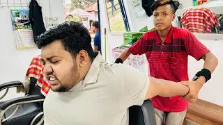 The Best Relaxing ASMR Head, Neck, Back & Hand's Massage By Small boy💆🏻‍♂️Kid Barber in Bangladesh🇧🇩