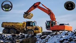 JCB Driving Snow offroad construction game play | heavy construction machine driving game play #jcb