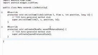 Android Programming Create a List Menu from the ListActivity class