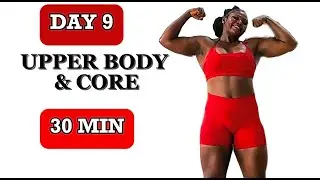 30-MINUTE UPPER BODY & CORE DUMBBELL WORKOUT  At Home | TONE & SCULPT (Warm Up & Cool Down Included)