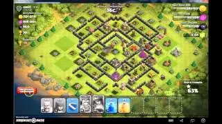 Barching on TH9 (барбы+луки) фарм ресурсов ТХ9