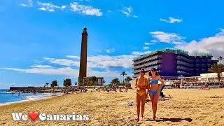 Maspalomas Beach Walking Tour - Gran Canaria, Spain - 4K | We❤️Canarias