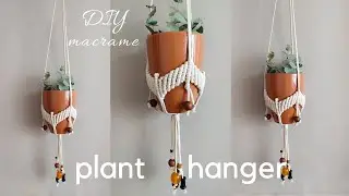 DIY Macramé plant hanger tutorial, new zic zac pattern for plant holders, a-z plant hanger design