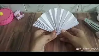 DIY Paper Fan 🎀 /#Ice cream stick /Rizz_craft_zone 