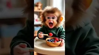 Little monkey&rsquo;s blueberry & raspberry Feast 🐒🫐 #babymonkey #eating #monkey #viralanimals #shorts