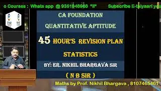 CA Foundation REVISION PLAN FOR STATISTICS