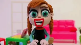 Frozen Elsa and Superman  Frozen Play Doh Cartoon Stop Motion