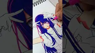 Drawing AI - Oshi No ko ✨Doms Brush pen ✨#shorts #oshinoko #youtubeshorts