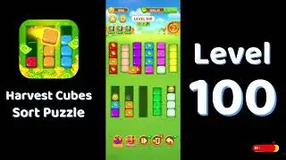 🎮 Harvest Cubes Level 100 Walkthrough 🌱🧩 | Relaxing Sort Game | Solutionguruji