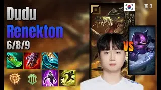 Dudu Top Renekton vs Kennen lol KR solo rank Full Game 16.3 | 두두 레넥톤 vs 케넨