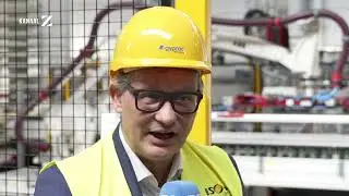 Opening Gyproc Afbouwpakketten productielijn in de fabriek in Kallo. Rapportage op Kanaal Z.