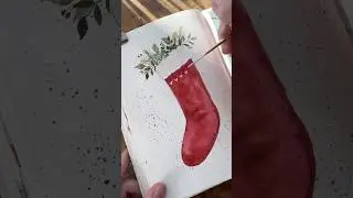 Learn How To Sketch & Paint a Christmas Stocking | Mini Watercolor Tutorial with Sarah Cray