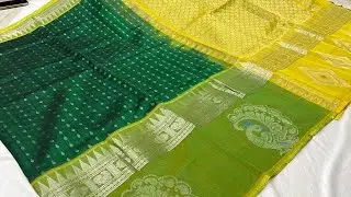 Premium 2DBenaraskhadigeorgette|Benaras silk kota|mangalgiri checks|pure handloom mangalagiri pattu🥻