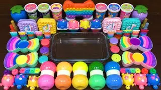 Making GLOSSY SLIME with DOUBLE BOTTLE !!! Mixing Random Things into Slime !!! #Satisfying Slime Vid