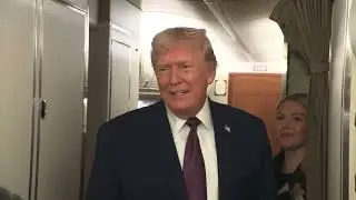 Pres. Trump Speaks to Reporters Aboard Air Force One