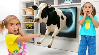 Алиса узнает о сельскохозяйственных животных и издаваемых ими звуках