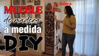 MUEBLES a MEDIDA de madera | DIY f&aacute;cil y low cost: LE&Ntilde;ERA 🪵 para la CHIMENEA del sal&oacute;n | Laura mei