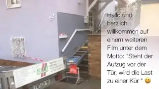 Hanglift bzw. Hangaufzug zum auff&uuml;llen eines Gartenteiches von Liftverleih Edgar Bach