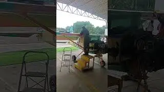 Working on an aircraft Cessna C-150. adopted safety before and  during working on aircraft. #