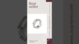 Rhodium Plated 925 Sterling Silver Bow Paperclip 6.5mm Clear CZ Ring