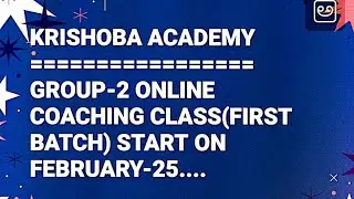 Krishoba Academy-Group-2 Online coaching class Start from Feb-25