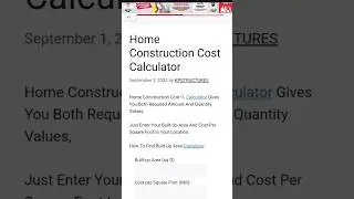 Home Construction Cost Calculator