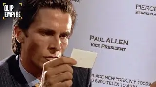 Bateman Cracks During Business Card Comparison | American Psycho
