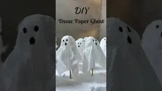 Tissue Paper Ghost For Halloween Decorations🎃#halloween2025  #halloween #diy #papercraft #ytshort