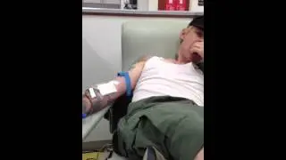 Steven Seibold giving blood part 2