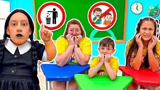 Professora Wandinha em Regras de Conduta para Crianças na Escola – Família MC Divertida