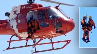 Helicopter in Action Eurocopter AS350 | Firefighter Helicopter Video