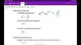 Additional Rules of Exponents