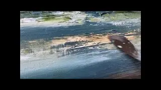 Abstract Oil Painting Process: Where Land Meets Sky