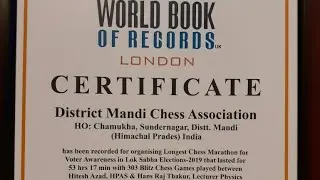 Longest Chess Marathon for Voter Awareness (3) World Record